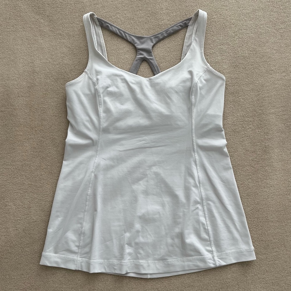 Lululemon Tank Top Cami Built-In Bra 8 White